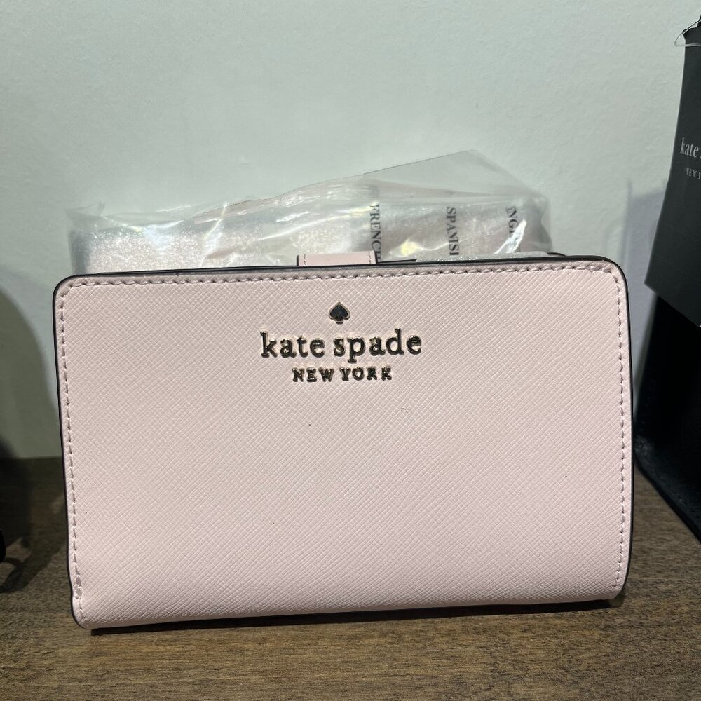kate spade New York Light Pink Wallet with Gold Logo